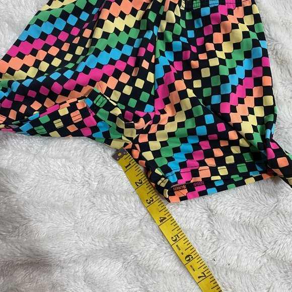 Multicolor Women's Colorblock Nylon Blend Elastic Waist Athletic Shorts Size M - Picture 6 of 8